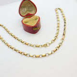 Tri-Colour 9ct Gold Cable Link Chain Necklace 18" Length Vintage 1984 London