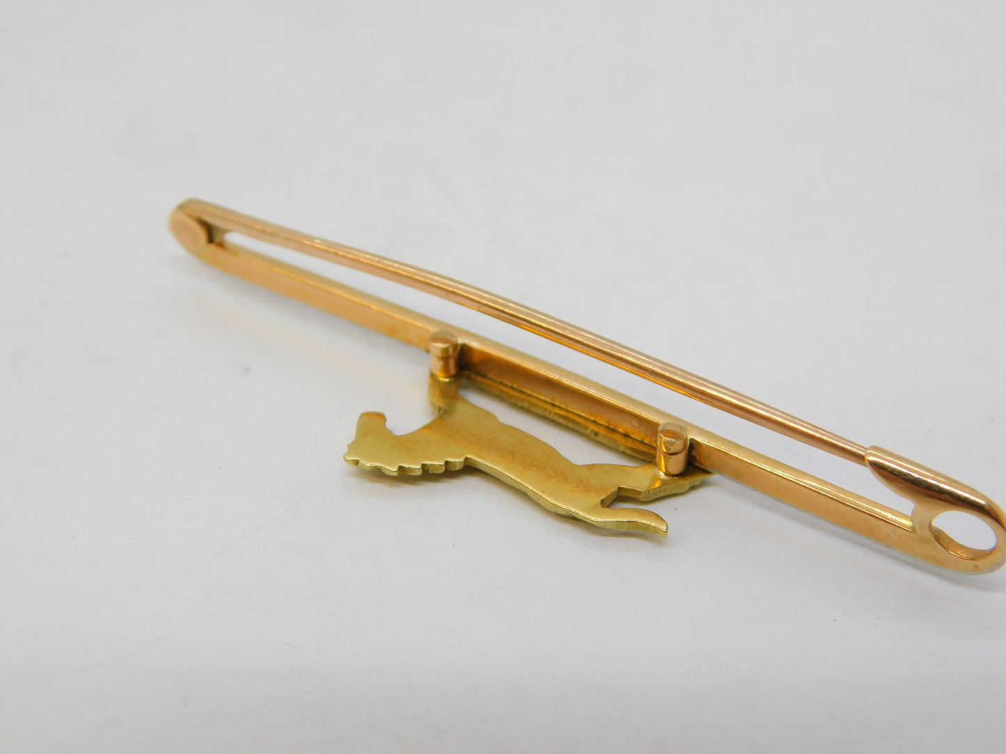 Edwardian 15ct Yellow Gold Horse Hunting or Racing Stock Pin Antique c1910