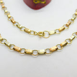 Tri-Colour 9ct Gold Cable Link Chain Necklace 18" Length Vintage 1984 London