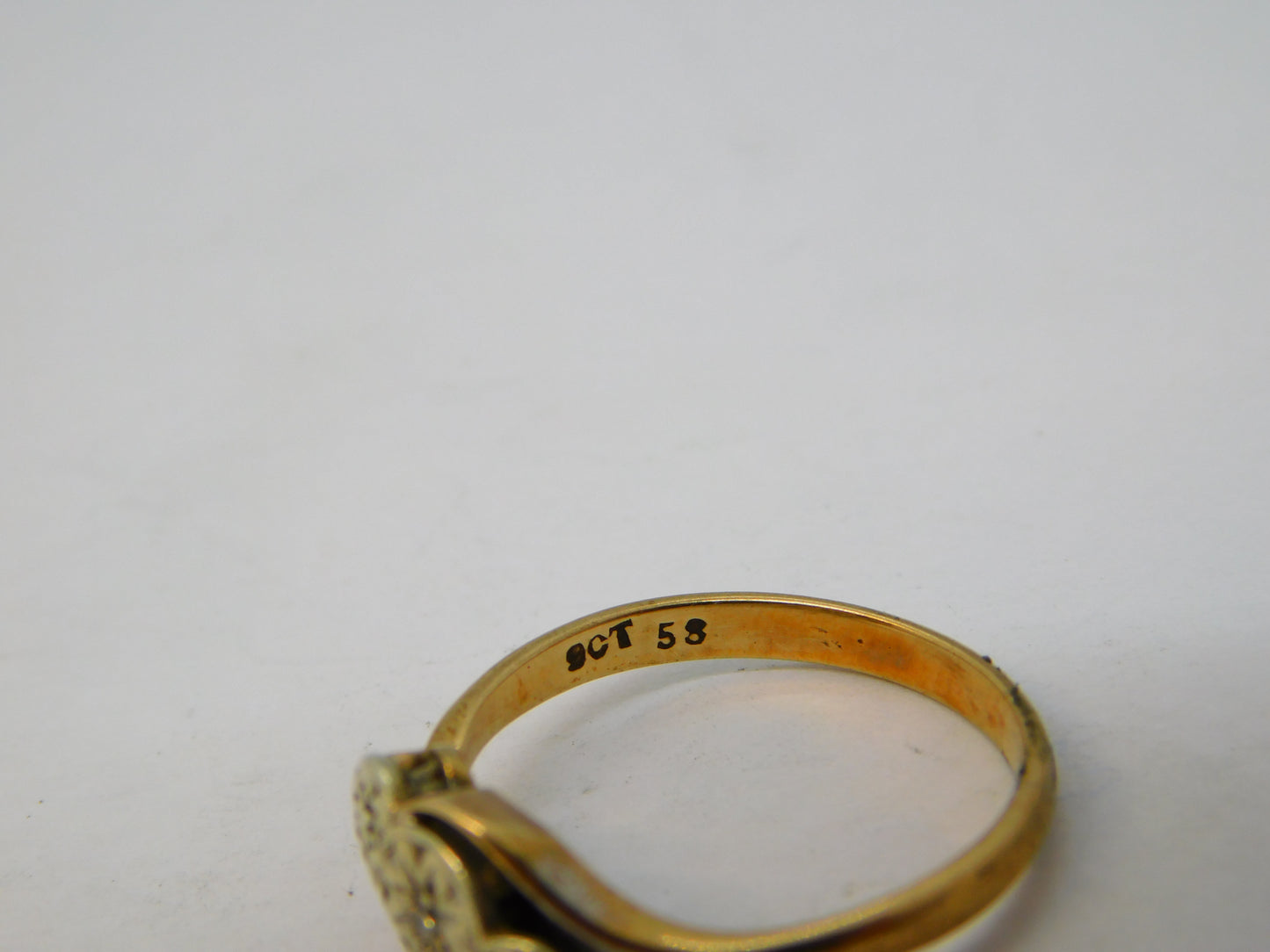 Edwardian 9ct Gold & Diamond Crossover Dress Ring Antique c1910