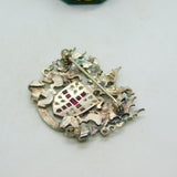 Sterling Silver, Ruby, Spinel & Enamel City of London Brooch Vintage 1995 London