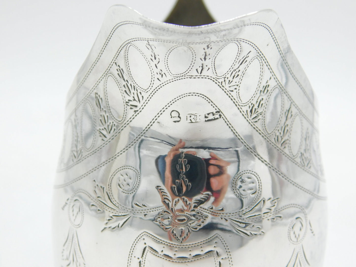 George III Sterling Silver Floral Pattern Barrel Cream Jug Antique c1805 London