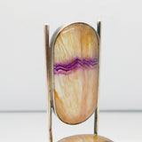 Sterling Silver & Derbyshire Blue John Dining Chair Ornament 1989 Sheffield