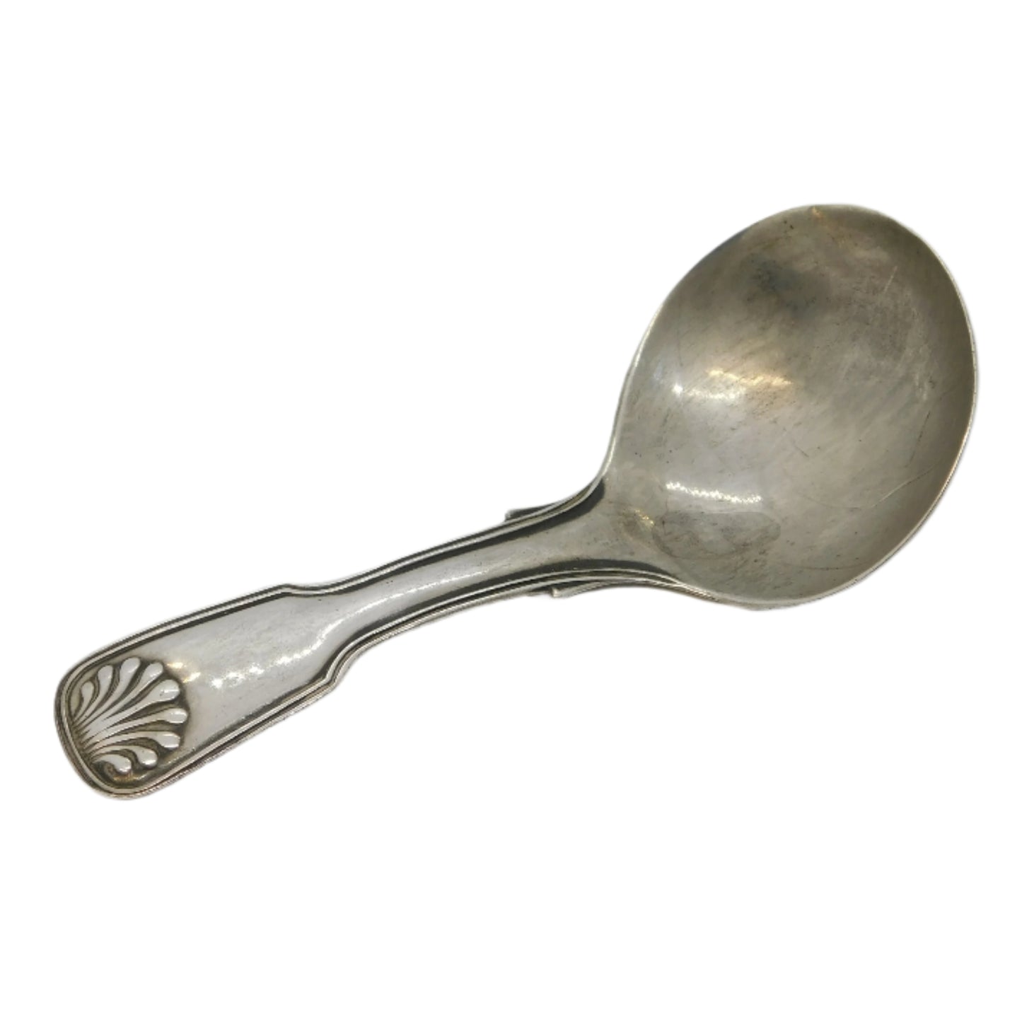 William IV Sterling Silver Queens Pattern Caddy Spoon Antique 1834 Birmingham