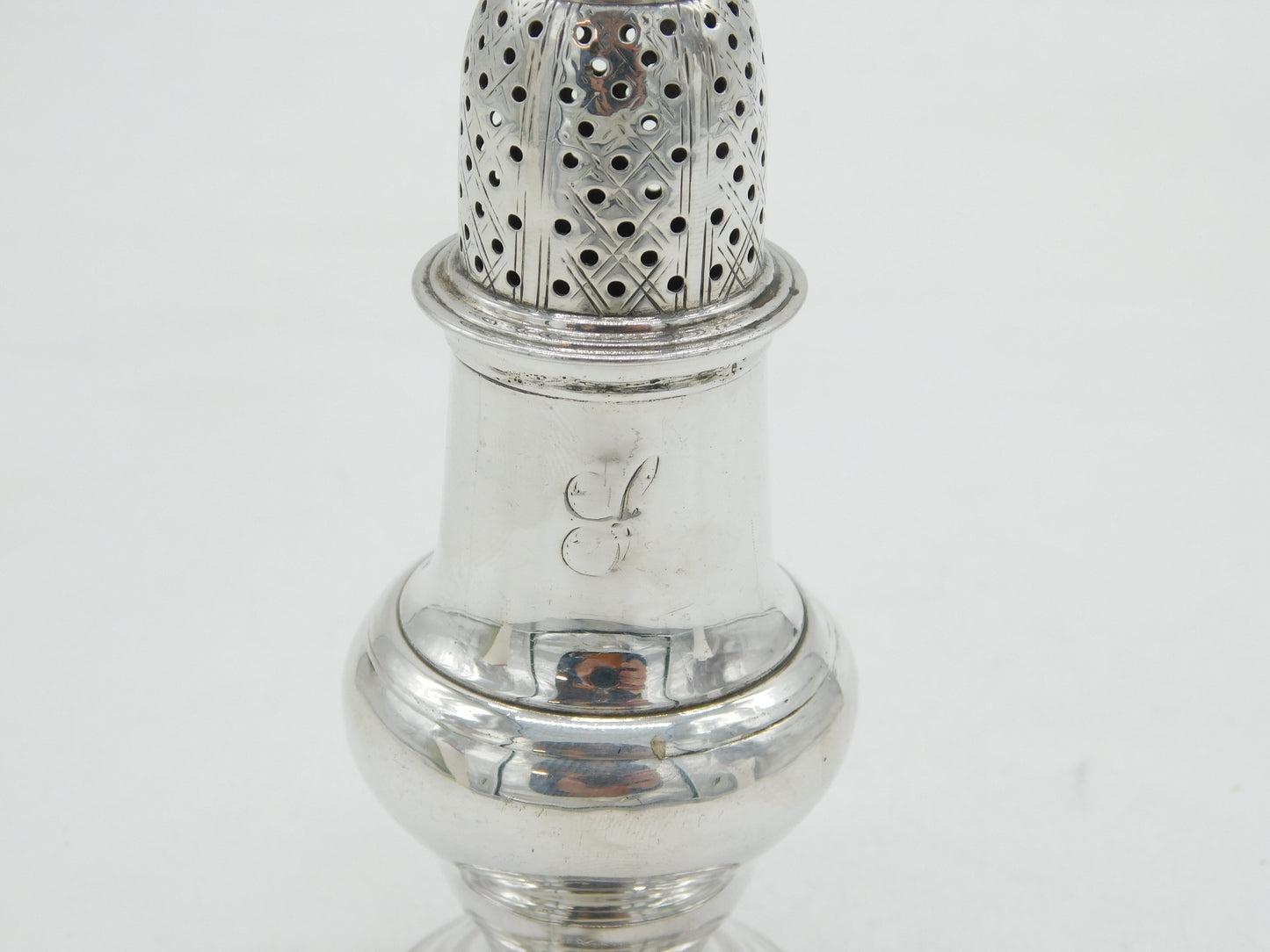 George II Sterling Silver Muffineer Caster Antique 1758 London John Delmester