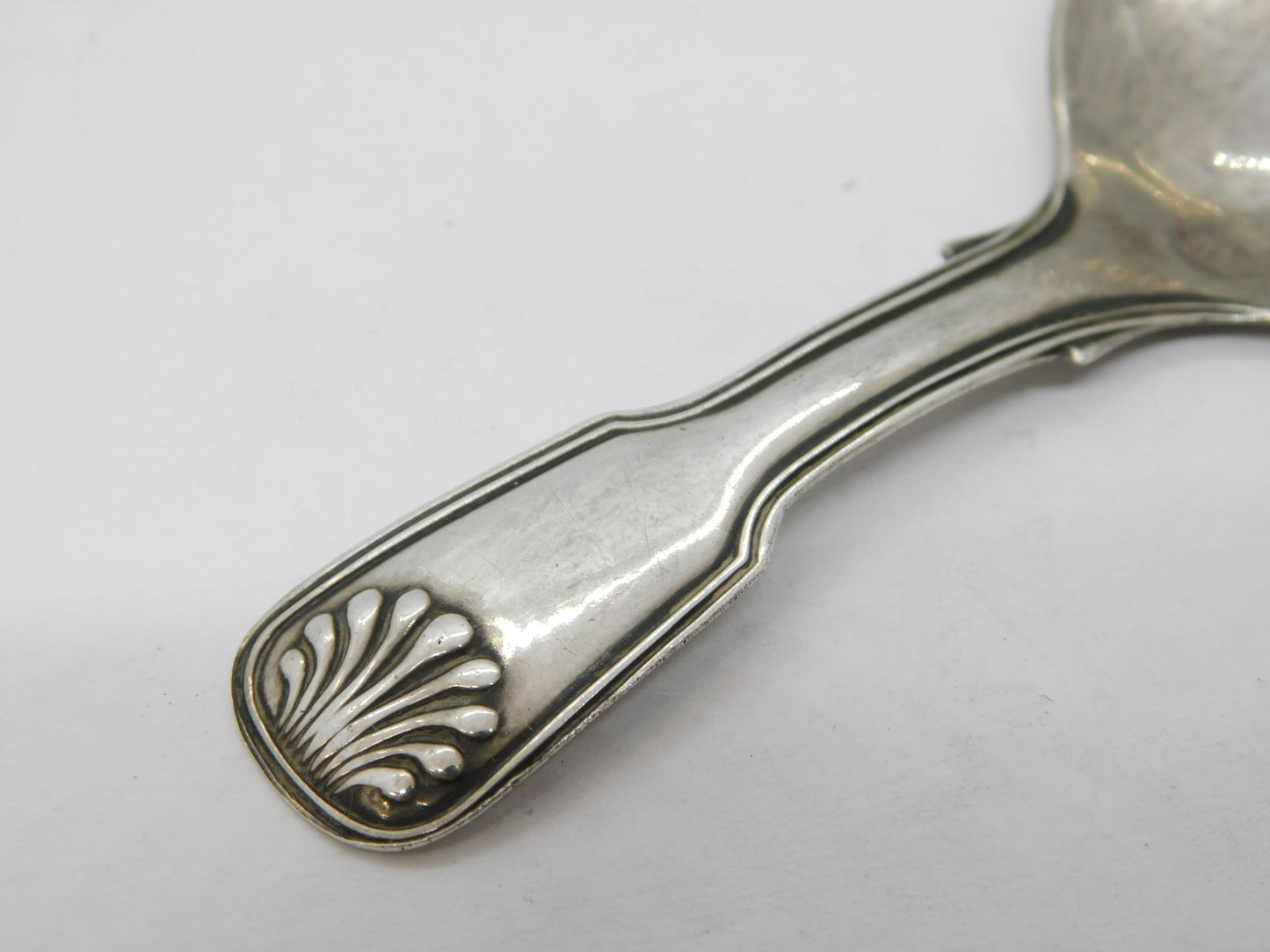 William IV Sterling Silver Queens Pattern Caddy Spoon Antique 1834 Birmingham