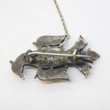 19th Century Austro-Hungarian Silver & Paste Set Eagle Bird Brooch Antique c1860