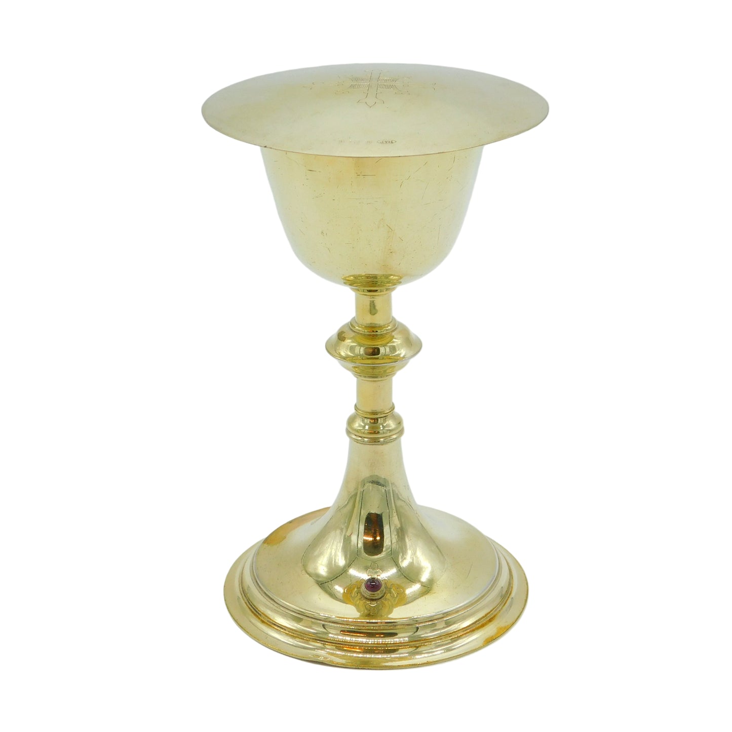 Edwardian Sterling Silver Gilded Communion Chalice & Paten Antique 1903 Birmingham