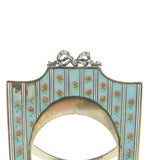 Swiss Sterling Silver Rose Flower Guilloche Enamel Watch Frame c1900 Antique
