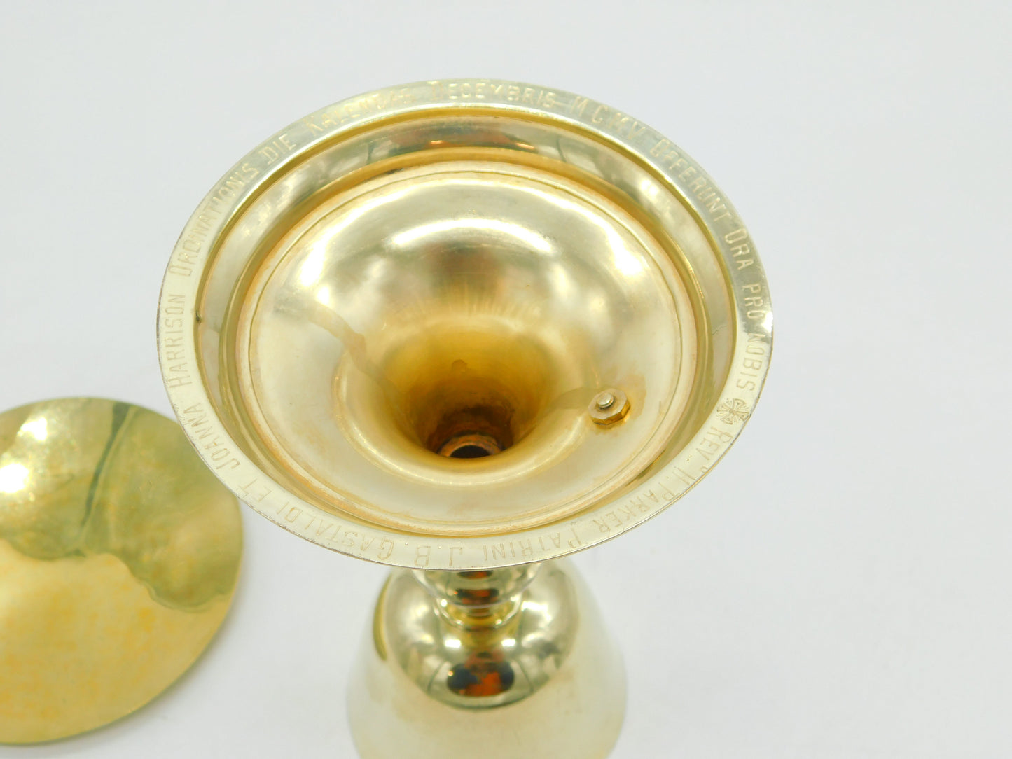 Edwardian Sterling Silver Gilded Communion Chalice & Paten Antique 1903 Birmingham