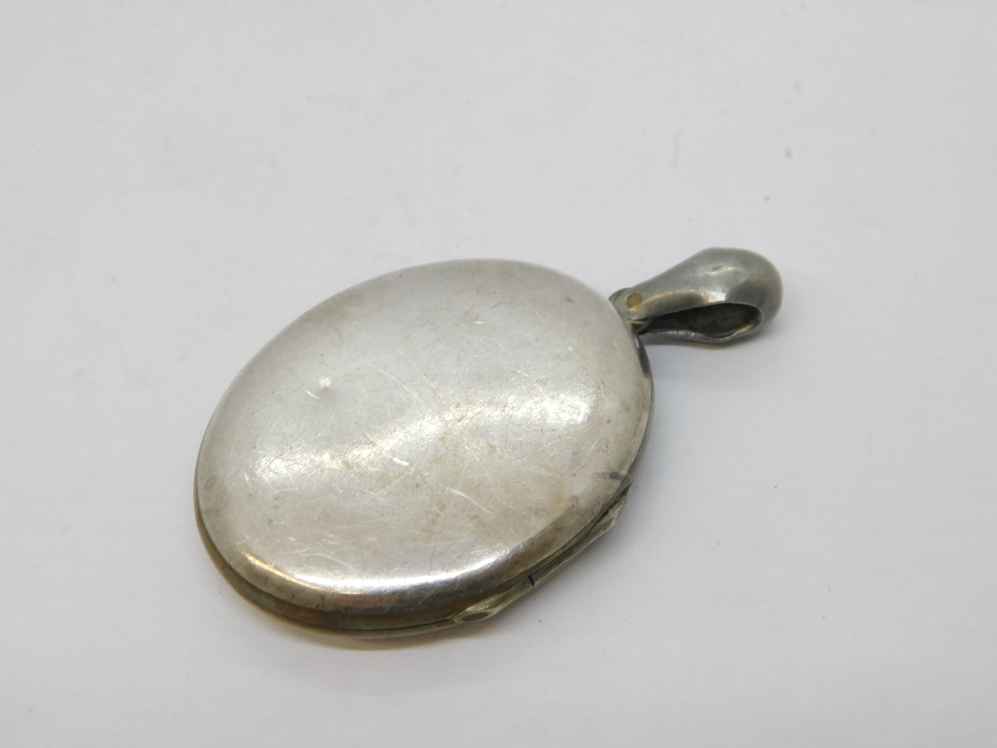 Victorian Sterling Silver Key & Fern Leaf Pattern Locket Pendant Antique c1880