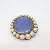 George III 9ct Gold Graduating Pearl Mourning Locket Brooch Antique c1820