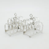Set of Four Sterling Silver Four Part Toast Racks Antique 1935 Sheffield Viner's
