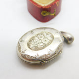 Swallow Bird Aesethetic Sterling Silver Double Locket Pendant Antique Victorian