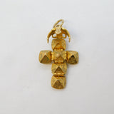 9ct Yellow Gold Articulated Masonic Ball Cross Pendant Vintage 1990 Birmingham