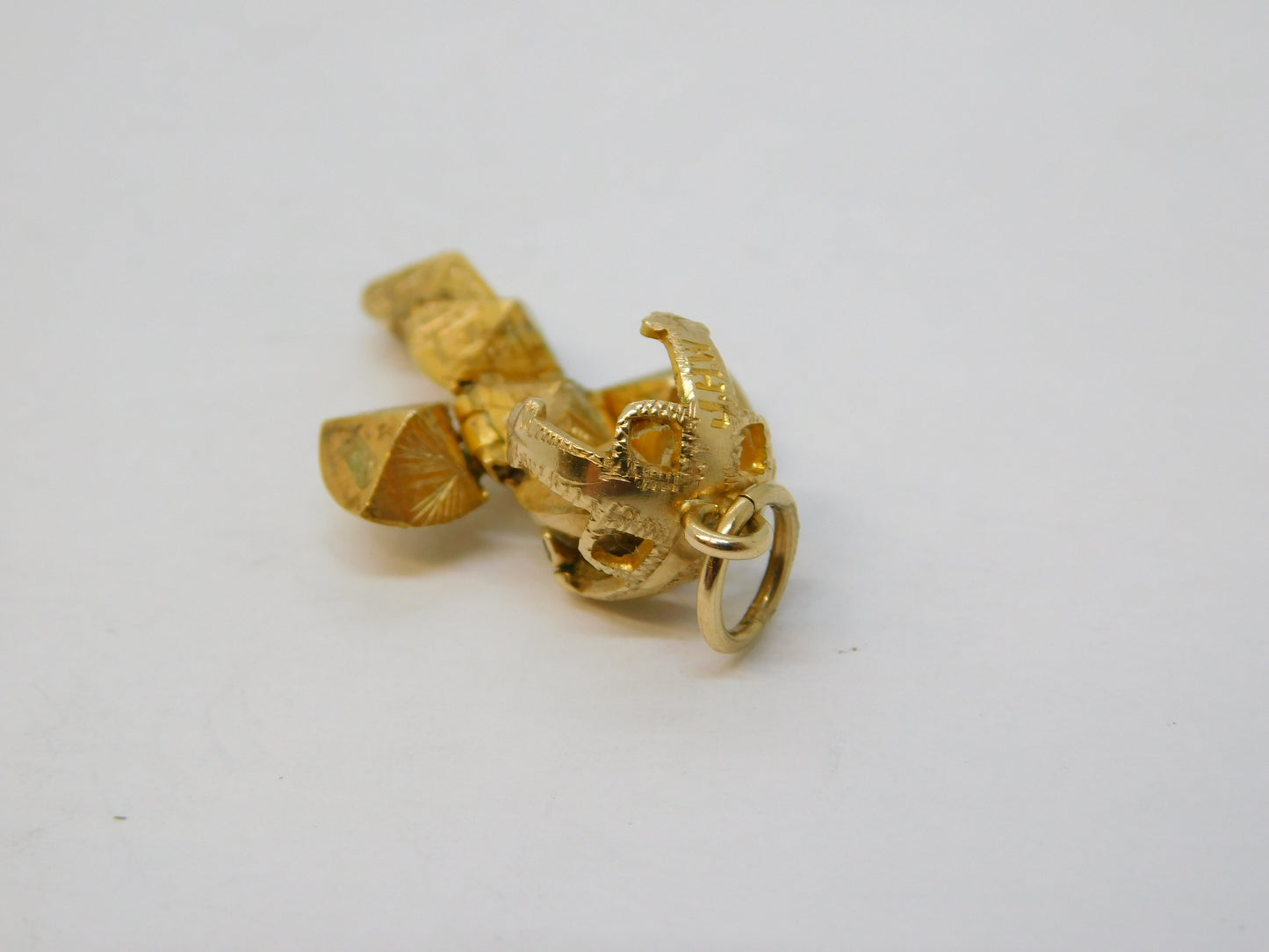 9ct Yellow Gold Articulated Masonic Ball Cross Pendant Vintage 1990 Birmingham