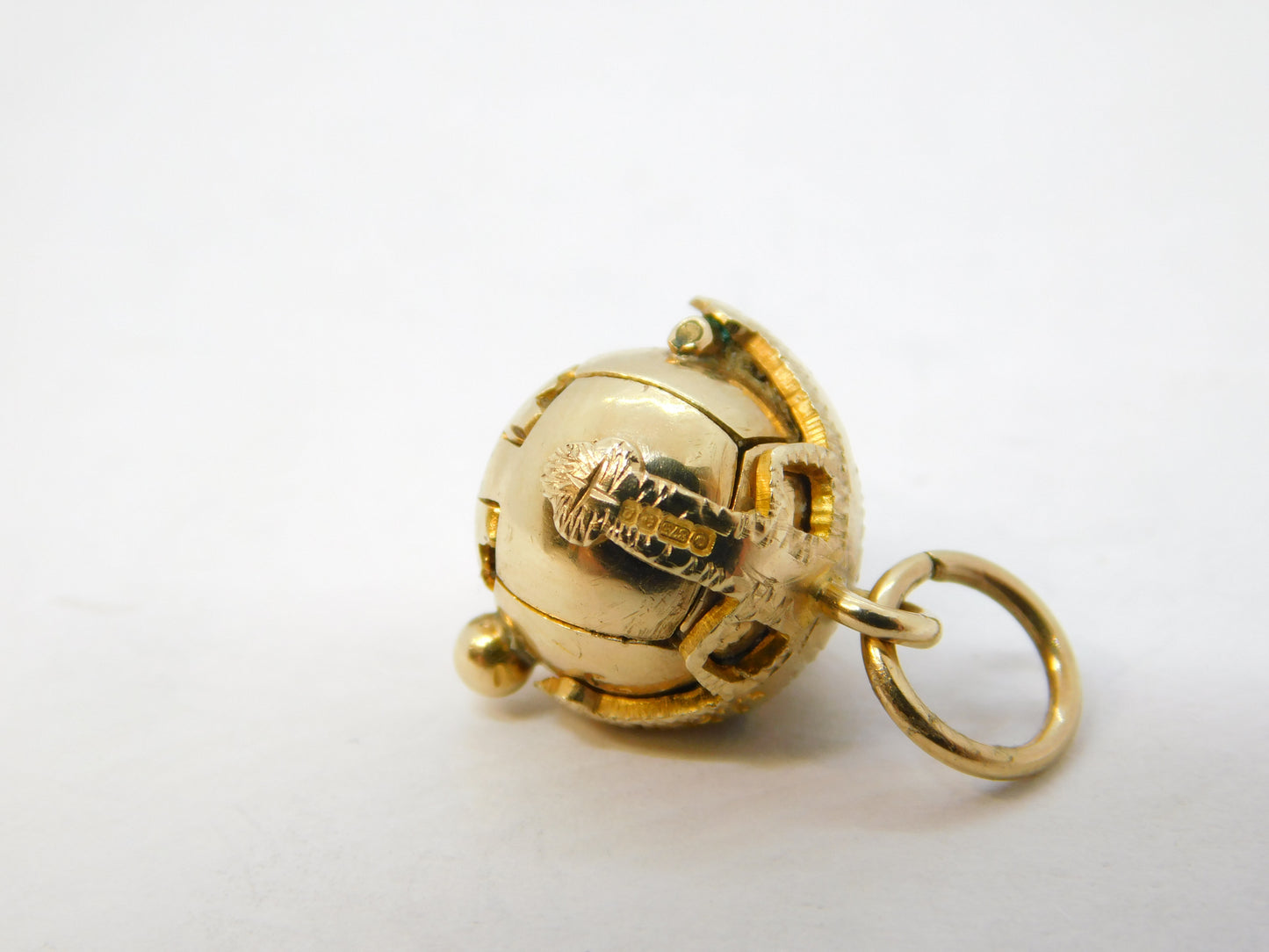 9ct Yellow Gold Articulated Masonic Ball Cross Pendant Vintage 1990 Birmingham