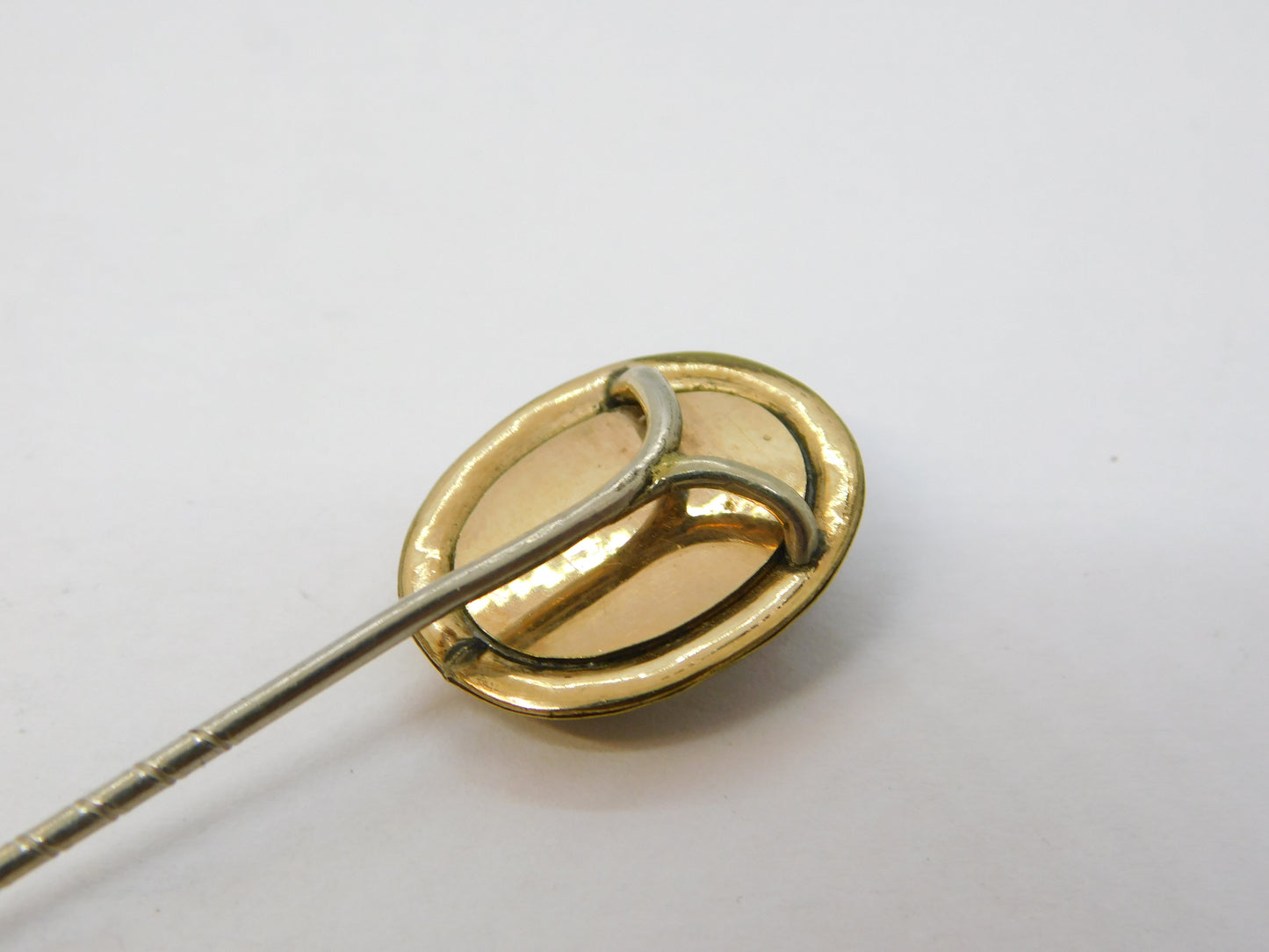 George III 9ct Yellow Gold Hair Set Mourning Stick Pin Antique c1820