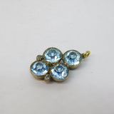 George III Sterling Silver Blue Paste Floral Drop Pendant Antique c1820