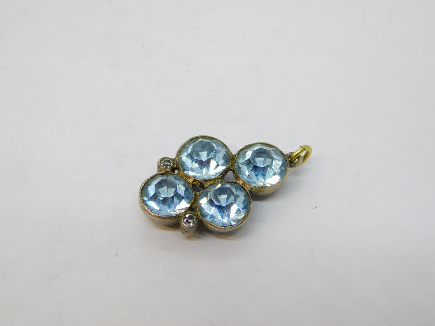 George III Sterling Silver Blue Paste Floral Drop Pendant Antique c1820