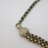 Victorian Sterling Silver & Enamel Albertina Chain Bracelet Antique c1880