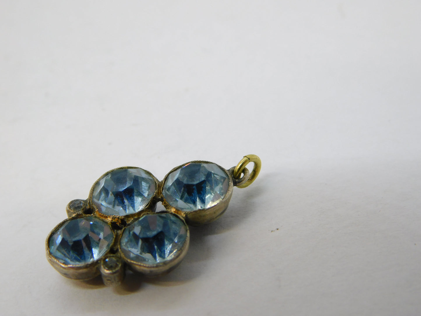 George III Sterling Silver Blue Paste Floral Drop Pendant Antique c1820