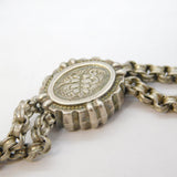 Victorian Sterling Silver & Enamel Albertina Chain Bracelet Antique c1880