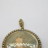 Victorian 9ct Gold, Seed Pearl Set Double Portrait Mourning Locket Antique c1860