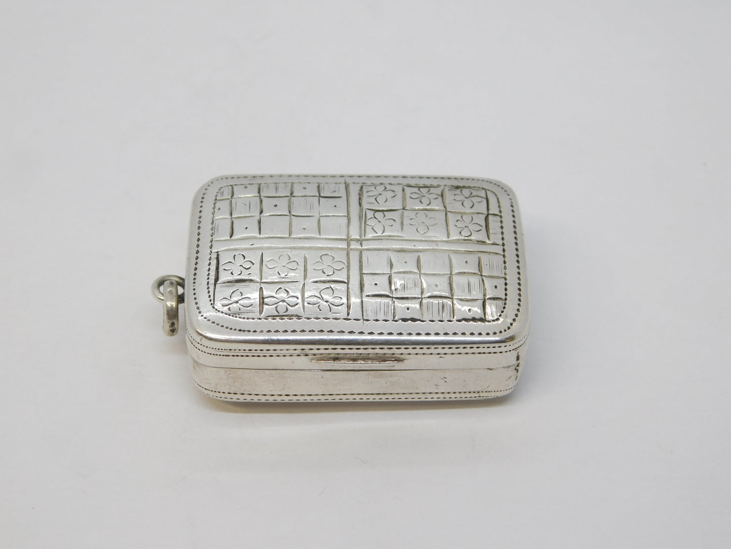 George III Sterling Silver Floral Pattern Vinaigrette Antique 1775 Birmingham