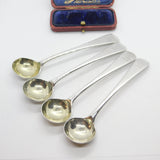 Set of 4 Georgian Sterling Silver Flaming Spear Crest Spoons 1823 London Antique