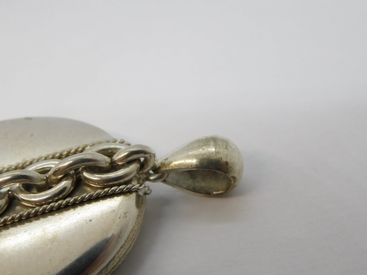Victorian Sterling Silver Back & Front Sweetheart Locket Pendant Antique c1890