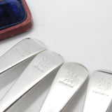 Set of 4 Georgian Sterling Silver Flaming Spear Crest Spoons 1823 London Antique
