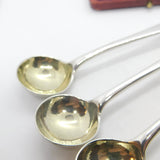 Set of 4 Georgian Sterling Silver Flaming Spear Crest Spoons 1823 London Antique