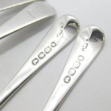 Set of 4 Georgian Sterling Silver Flaming Spear Crest Spoons 1823 London Antique