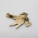 19th Century Sterling Silver Gilt Turquoise Set Bird Brooch Antique c1880