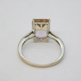 9ct White Gold Baguette Cut 'Ametrine' Stone Dress Ring Vintage 2012 Birmingham