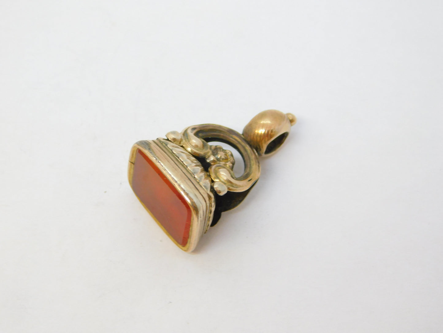 George III Gold Cased Carnelian Red Agate Fob Seal Antique c1820