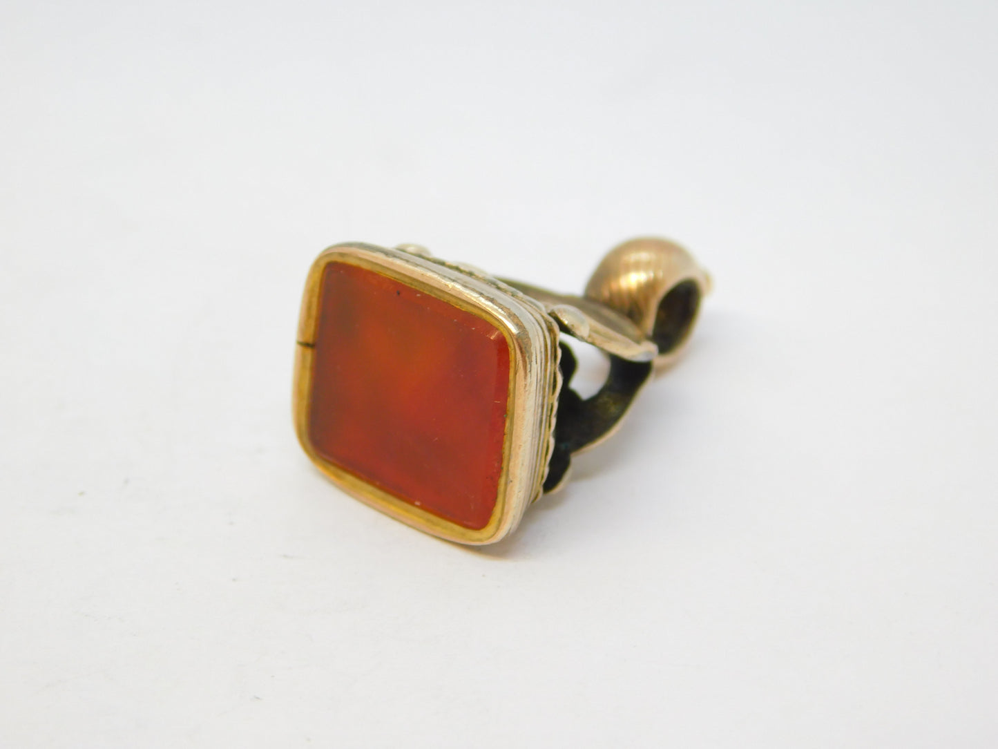 George III Gold Cased Carnelian Red Agate Fob Seal Antique c1820