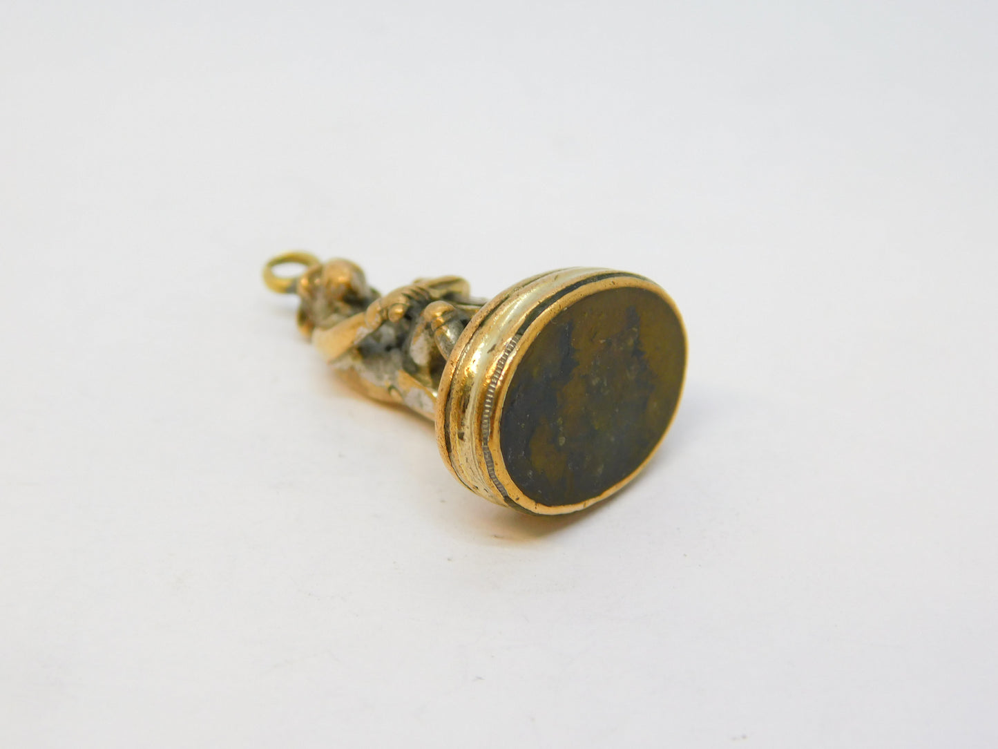 George III Novelty Monkey Playing Cello Agate Set Fob Seal Antique c1820
