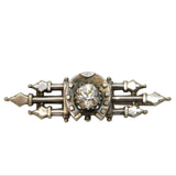 Victorian Sterling Silver, Paste Set Horseshoe Sweetheart Brooch Antique c1860