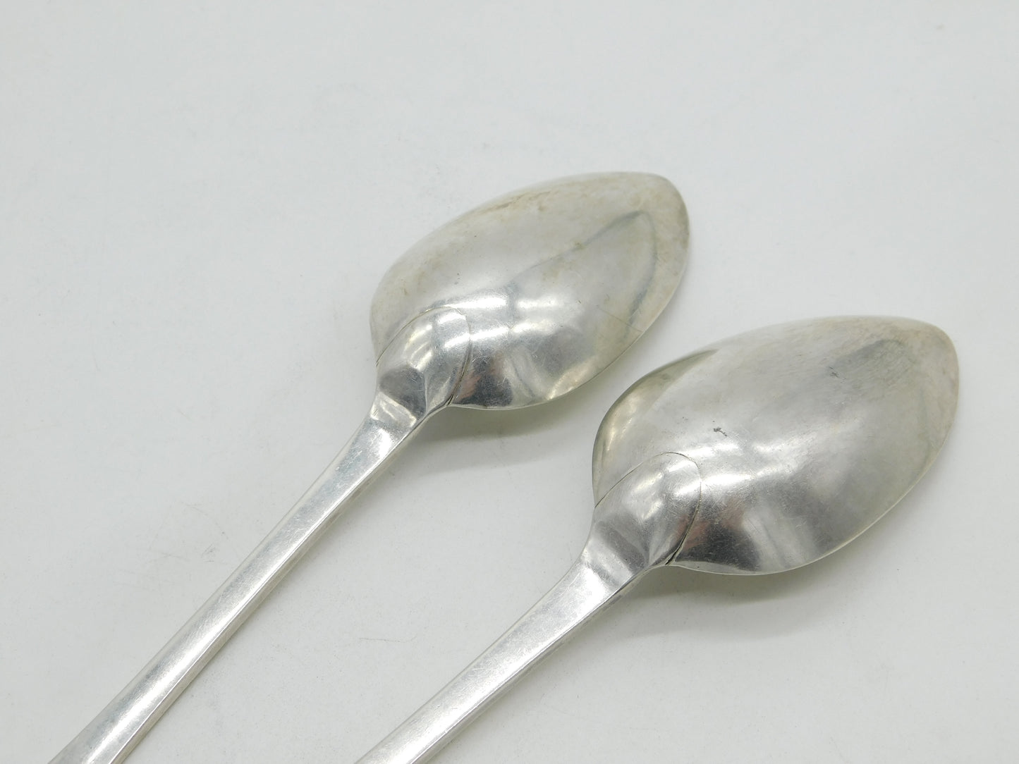 George III Scottish Sterling Silver Celtic Point Serving Spoon Pair Antique 1790