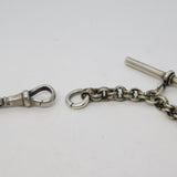 Victorian Sterling Silver Albertina Enamel Heart Link Bracelet Antique c1860