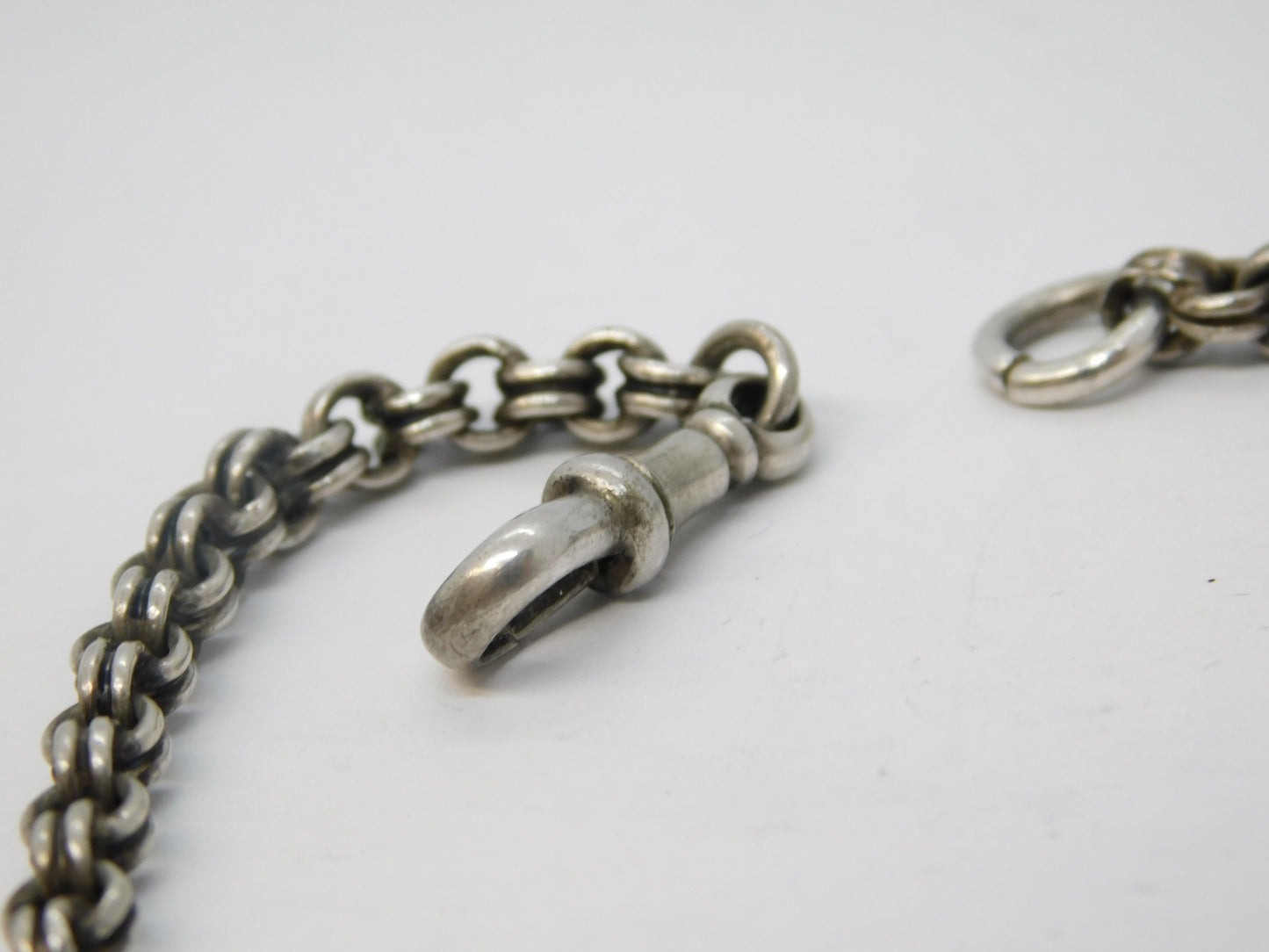 Victorian Sterling Silver Albertina Enamel Heart Link Bracelet Antique c1860