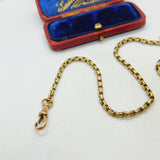 Victorian 9ct Rose Gold Albert Watch Chain With Spinner Fob Antique c1890