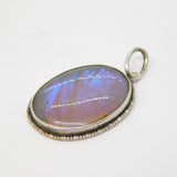 Sterling Silver Morpho Butterfly Wing Drop Pendant Antique 1921 Birmingham
