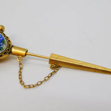 19th Century Italian Gold Plated Floral Micro Mosaic Sabre Brooch Antique c1890