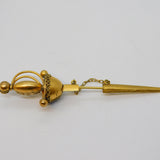 19th Century Italian Gold Plated Floral Micro Mosaic Sabre Brooch Antique c1890