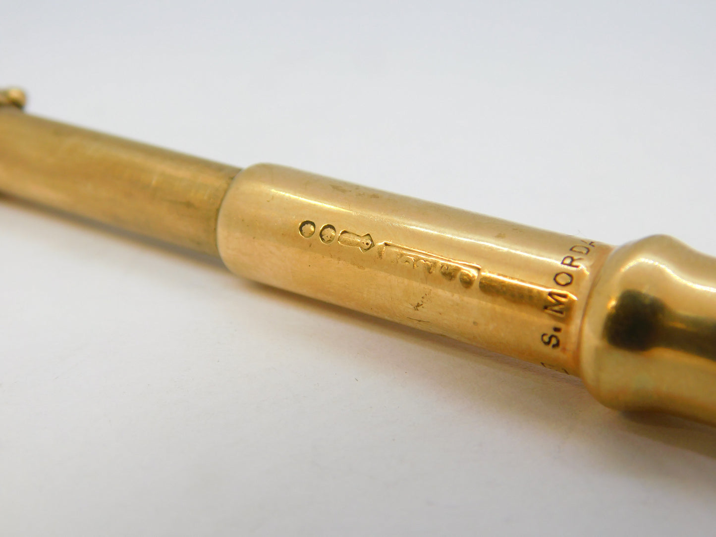 9ct Gold Sampson Mordan & Co. Cigar Piercer Tool Antique 1920 London Deco