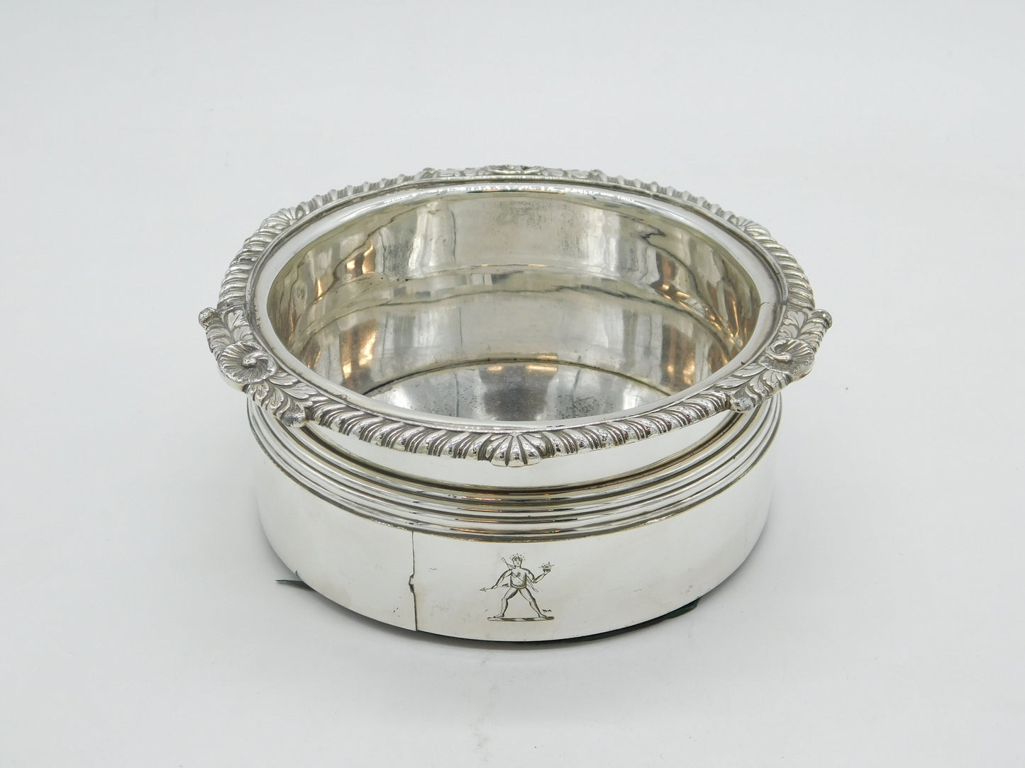 George III Old Sheffield Silver Plated Crested Bottle Coaster Antique c1790