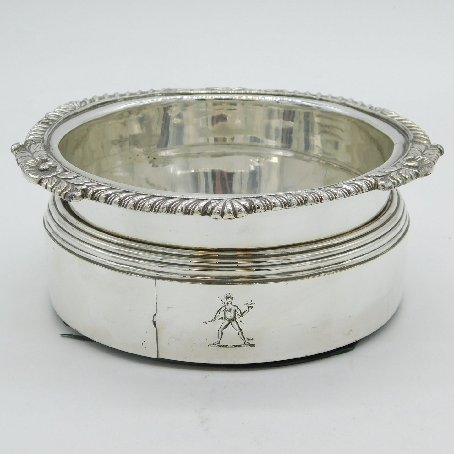 George III Old Sheffield Silver Plated Crested Bottle Coaster Antique c1790